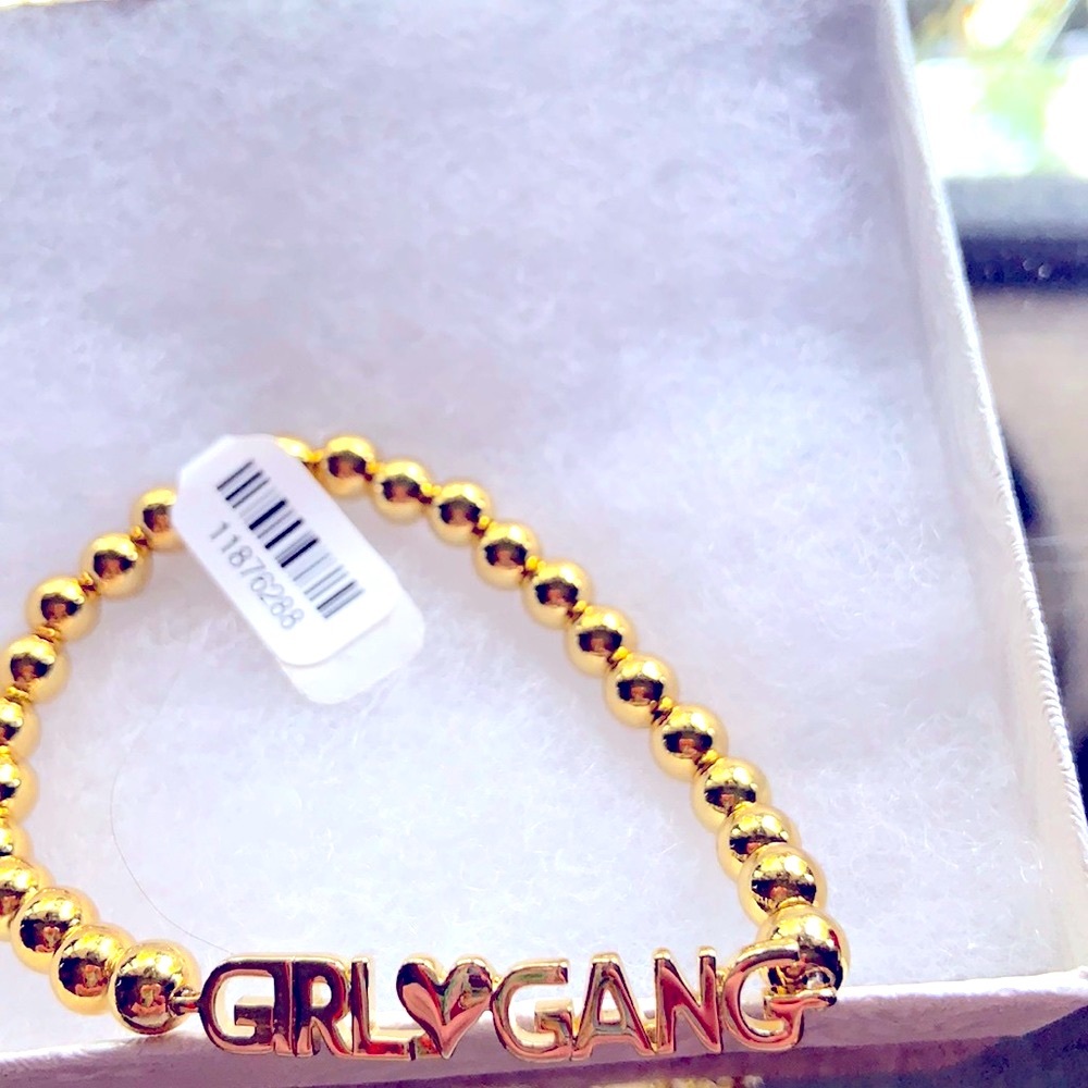Two Alicia DiMichele boutique Girl Gang  gold tone